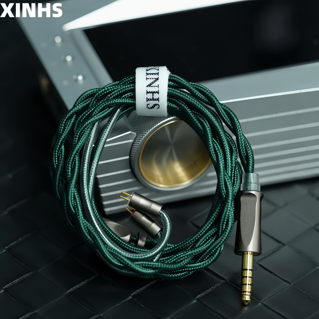 XINHS 2-core 6N สีเขียวคริสตัลเดี่ยวทองแดงสายหูฟังอัพเกรดสาย