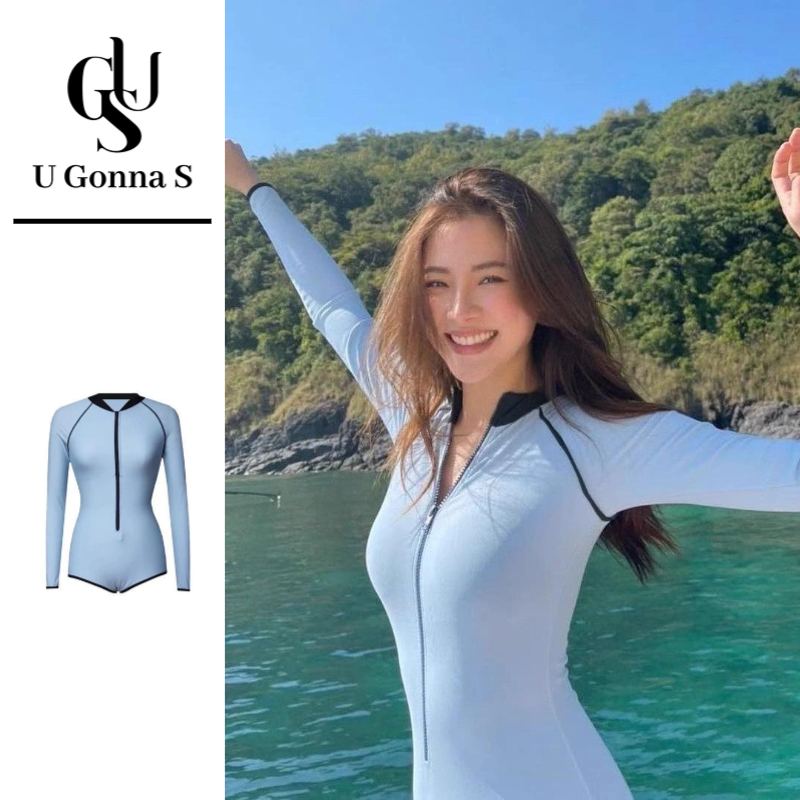 U Gonna S ชุดว่ายน้ําผู้หญิง One Piece เบาะเอวสูงแขนยาวเซ็กซี่น่ารักชุด Beachwear แฟชั่นเสื้อผ้าที่สง่างาม Oodd ออกแบบใหม่ 2025