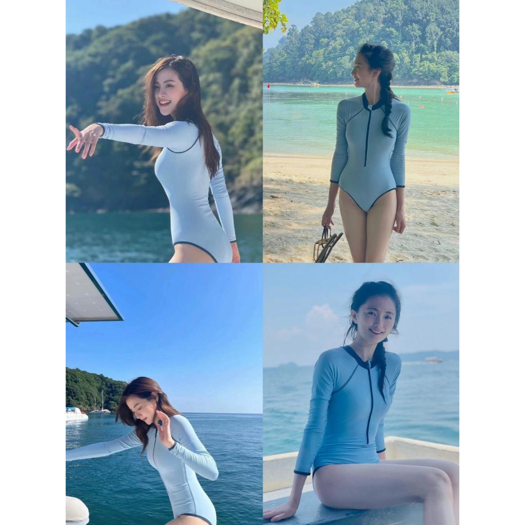 U Gonna S ชุดว่ายน้ําผู้หญิง One Piece เบาะเอวสูงแขนยาวเซ็กซี่น่ารักชุด Beachwear แฟชั่นเสื้อผ้าที่สง่างาม Oodd ออกแบบใหม่ 2025 - รูปที่ 4