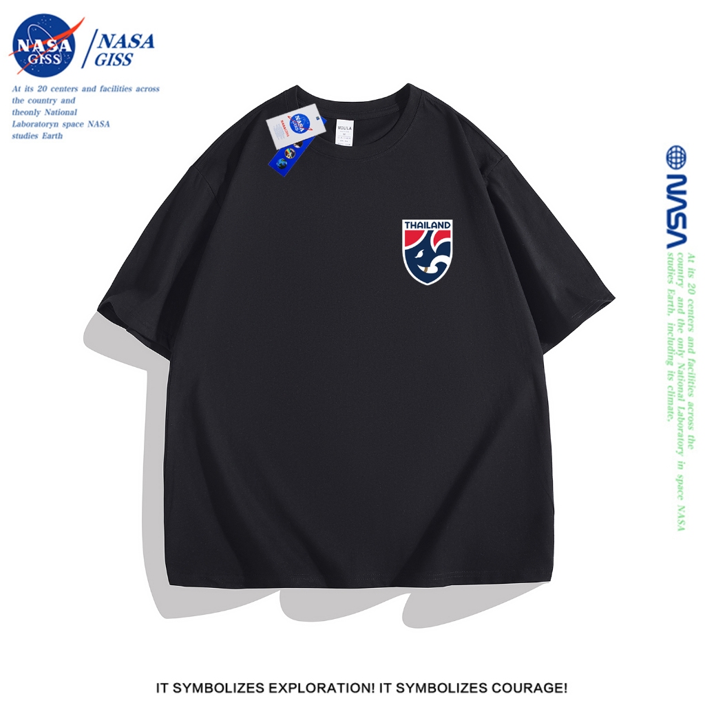 NASA เสื้อยืดคอกลมแขนสั้น nasaข้อต่อ ฟุตบอลทีมชาติไทย เสื้อยืด cotton ทรงหลวม ใส่ได้ทั้งชายและหญิง