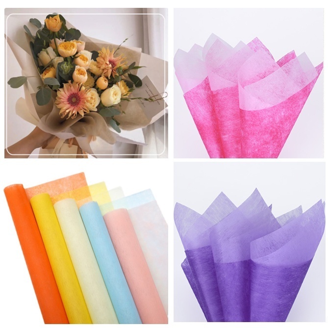 กระดาษทิชชู กระดาษห่อดอกไม้ กระดาษห่อดอกไม้ กระดาษห่อผ้าฝ้าย กระดาษดอกไม้สีทึบ วัสดุห่อด้วยมือ DIY