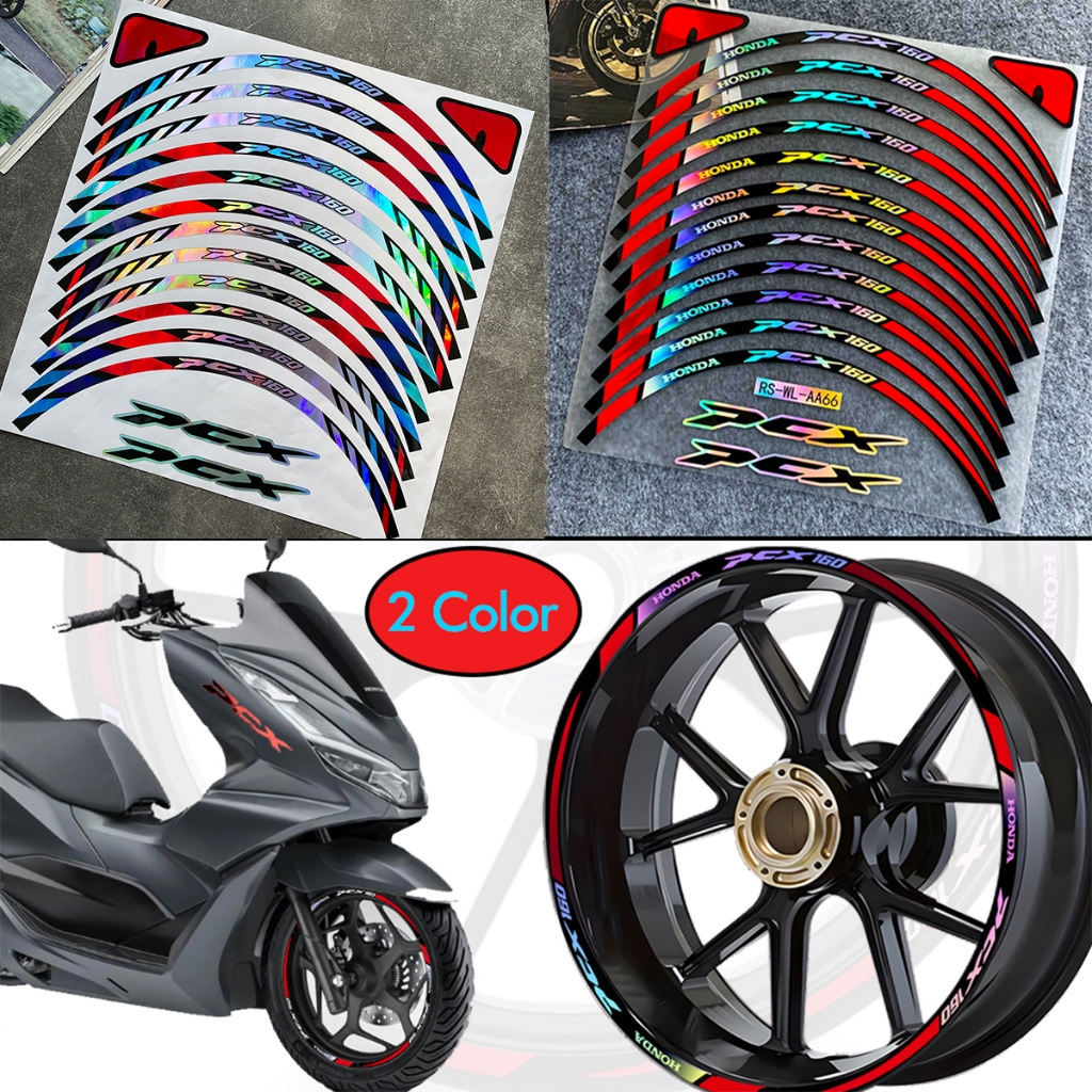 Honda PCX160 สติกเกอร์สะท้อนแสง ขอบล้อรถจักรยานยนต์ กันน้ํา รูปลอก PCX 160 14 นิ้ว ฮับเลเซอร์ อุปกรณ์ตกแต่ง สไตล์ใหม่