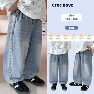 Croc Boyz พร้อมส่ง กางเกงขายาวเด็ก กางเกงยีนส์เด็กผู้ชาย ขาท…