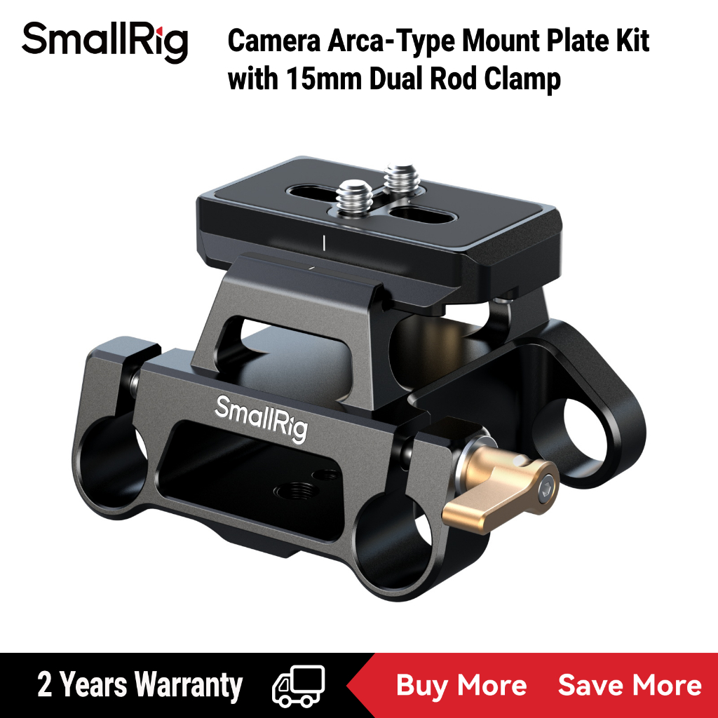 SmallRig Arca-Type Mount Plate Kit พร้อมแคลมป์ก้านคู่ 15 มม #5365