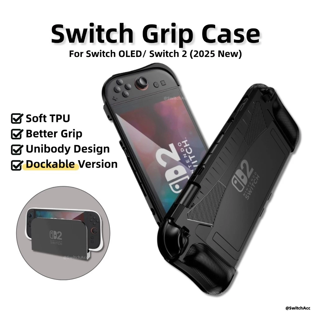 Dockable Switch Grip Case พร้อมช่องใส่การ์ดสําหรับ Nintendo Switch 2/ OLED Ergonomic Grip Design [สต๊อกในพื้นที่]