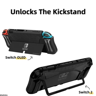 Dockable Switch Grip Case พร้อมช่องใส่การ์ดสําหรับ Nintendo Switch 2/ OLED Ergonomic Grip Design [สต๊อกในพื้นที่]