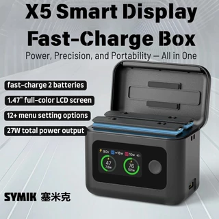【ร้านไทย】SYMIK Insta360 X5 LCD อัจฉริยะ 5 ใน 1 Charger case สําหรับ Insta360 X5 Two Way Charger Hub พร้อมแบตเตอรี่ 2400mah