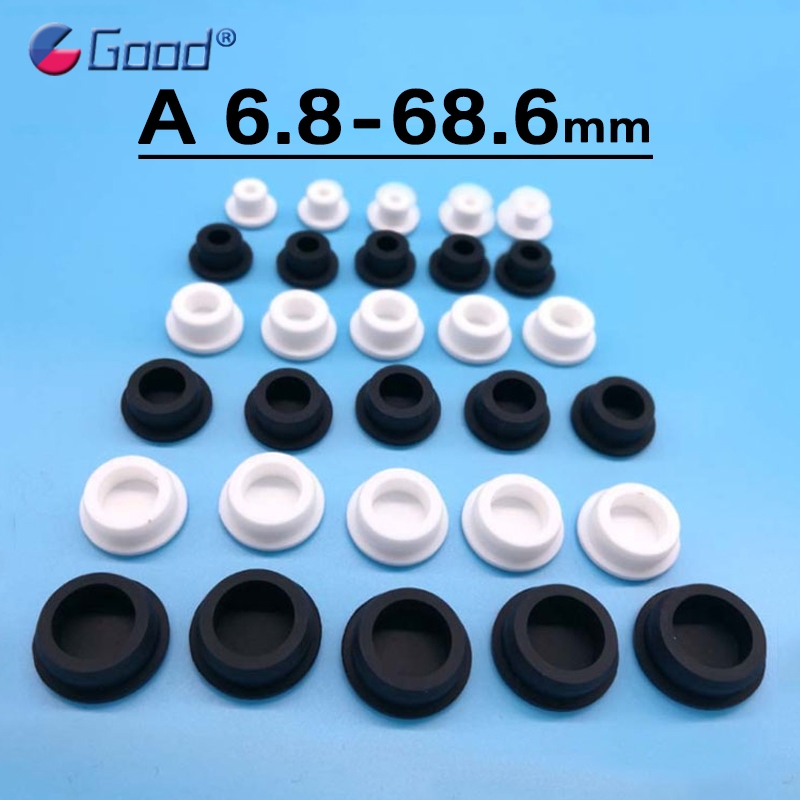 สีดําสีขาวยางซิลิโคน Hollow Stopper ปลั๊กปิดผนึก Hole Caps ฝุ่นปลั๊กท่อท่อแทรก Bungs Blanking End Cap