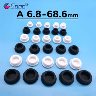 สีดําสีขาวยางซิลิโคน Hollow Stopper ปลั๊กปิดผนึก Hole Caps ฝ…