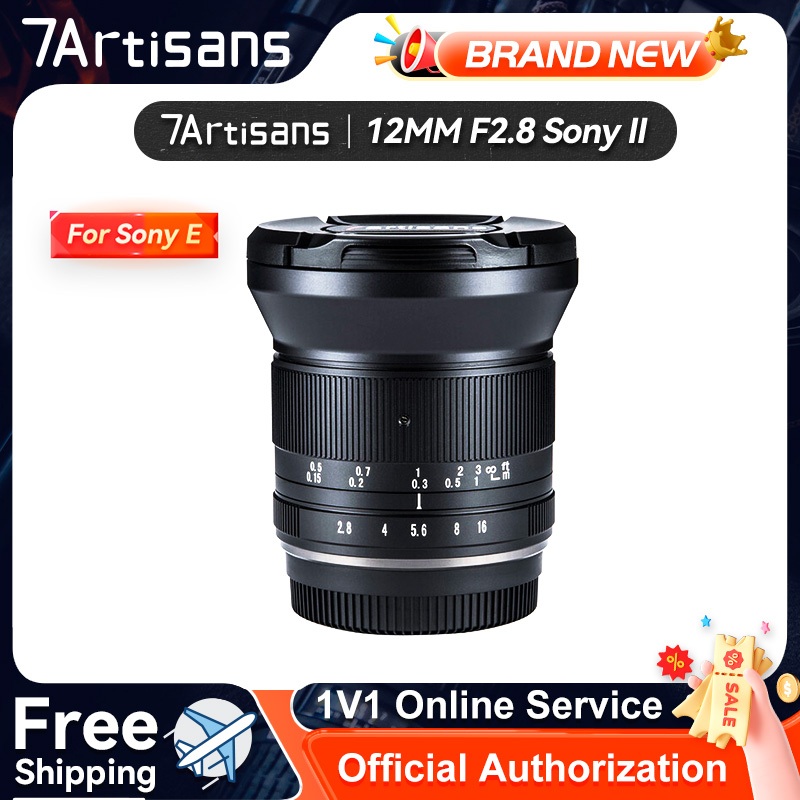 7 Artisans 12mm f2.8 Sony II เลนส์โฟกัสคงที่ E-mount เลนส์มุมกว้างรุ่นที่สองสีดํา E-mount มุมกว้างพิ