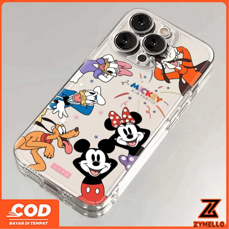 สําหรับ OPPO Reno 14F Reno 13F Reno 13 Pro Reno12 F Reno 11F Reno 10 Reno 8Z Reno 7Z Reno 8T Reno 6z น่ารักการ์ตูน Mickey Donald Duck โปร่งใสกันกระแทก TPU โทรศัพท์มือถือกรณี