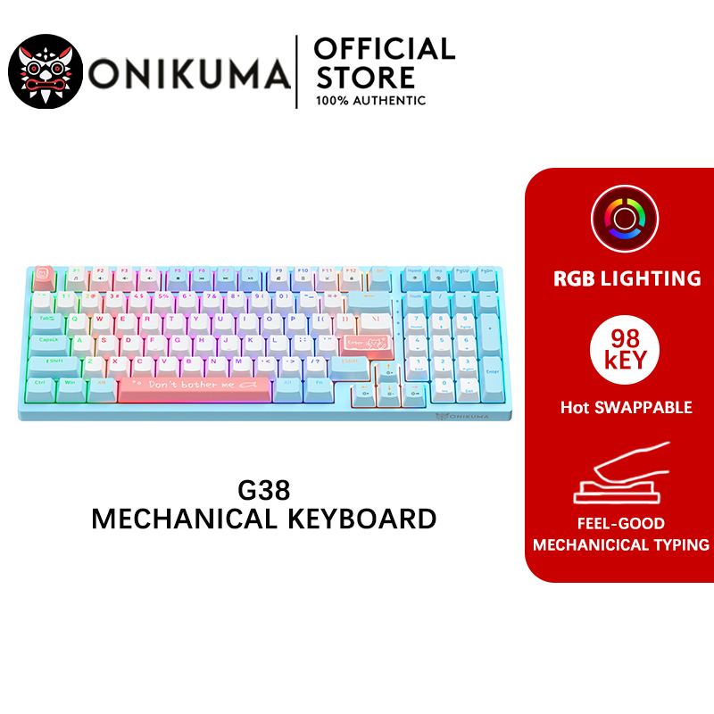 ONIKUMA G38 คีย์บอร์ดแมคคานิคแบบมีสาย สลับเปลี่ยนได้ 90% คีย์บอร์ดเกมมิ่งมีไฟแบ็คไลท์ RGB 98 ปุ่ม