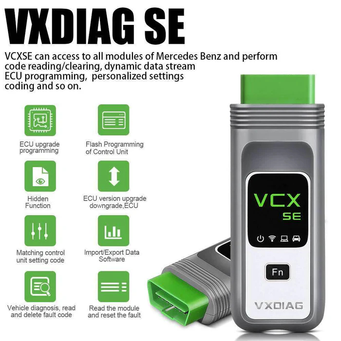 VXDIAG VCX SE สําหรับ Benz รถระบบเต็มรูปแบบ OBD2 เครื่องสแกนเนอร์วินิจฉัย DoIP อายุการใช้งานฟรี ECU 