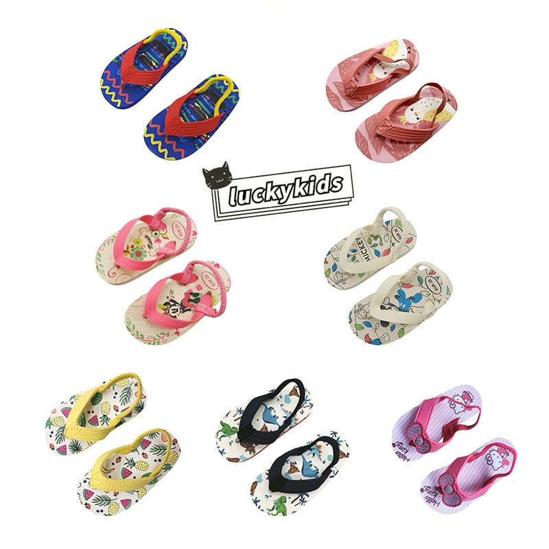 [สต๊อกพร้อม]ฤดูร้อนใหม่เด็กทารกเด็กผู้หญิงลายการ์ตูน Flip Flops เด็กน่ารักนุ่ม Soled รองเท้าแตะรองเท้าแตะรองเท้าชายหาด