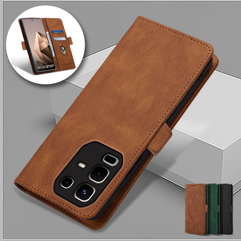 สําหรับ Infinix Note 50S X6870 เคสหนังหรูหราพร้อมเชือกคล้องโทรศัพท์มือถือแบบปรับได้