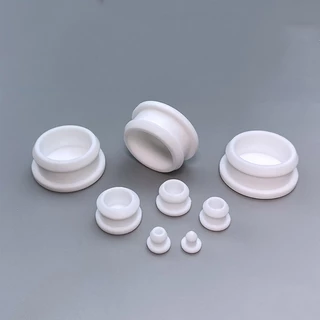สีดํา/สีขาว Conical Snap-on ยางซิลิโคน T Type Plug Blanking End Caps Tube Insert Bung 2.5-50.6mm อุณหภูมิสูง