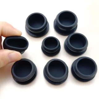 สีดํา/สีขาว Conical Snap-on ยางซิลิโคน T Type Plug Blanking End Caps Tube Insert Bung 2.5-50.6mm อุณหภูมิสูง