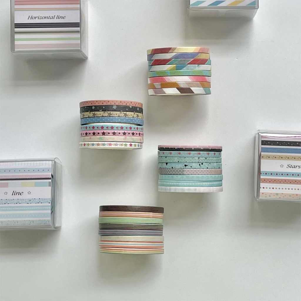 5M Washi เทป 8 ม้วน/แพ็คสติกเกอร์ตกแต่ง DIY Scrapbooking Collage Planners