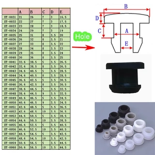 สีดํา/สีขาว Conical Snap-on ยางซิลิโคน T Type Plug Blanking End Caps Tube Insert Bung 2.5-50.6mm อุณหภูมิสูง