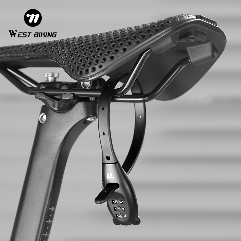 WEST BIKING Keyless รหัสผ่านล็อคสาย-Tie ล็อคจักรยาน หมวกกันน็อก รถจักรยานยนต์ Anti-theft แบบพกพา อุปกรณ์จักรยาน