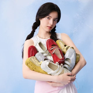 【Flashlight】BASTO Women's Platform Mary Jane Sneakers รองเท้าแมรี่เจน รองเท้าส้นตึก รองเท้าผ้าใบ A9003 D3222