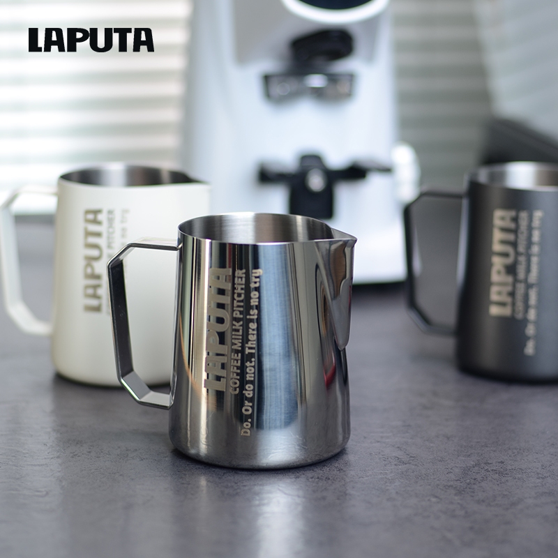 LAPUTA ที่ ดอกไม้กระบอกปากแหลม304สแตนเลสอิตาเลี่ยนกาแฟนมถ้วย600มิลลิลิตรถ้วยลาเต้
