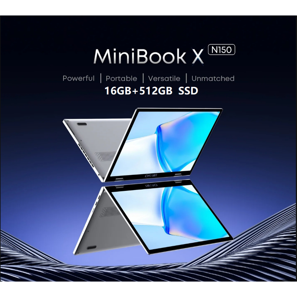 CHUWI MiniBook X แท็บเล็ตแล็ปท็อป 2-in-1 โหมดโยคะ Intel N150 10.51 นิ้ว 16GB LPDDR5 512G SSD Windows