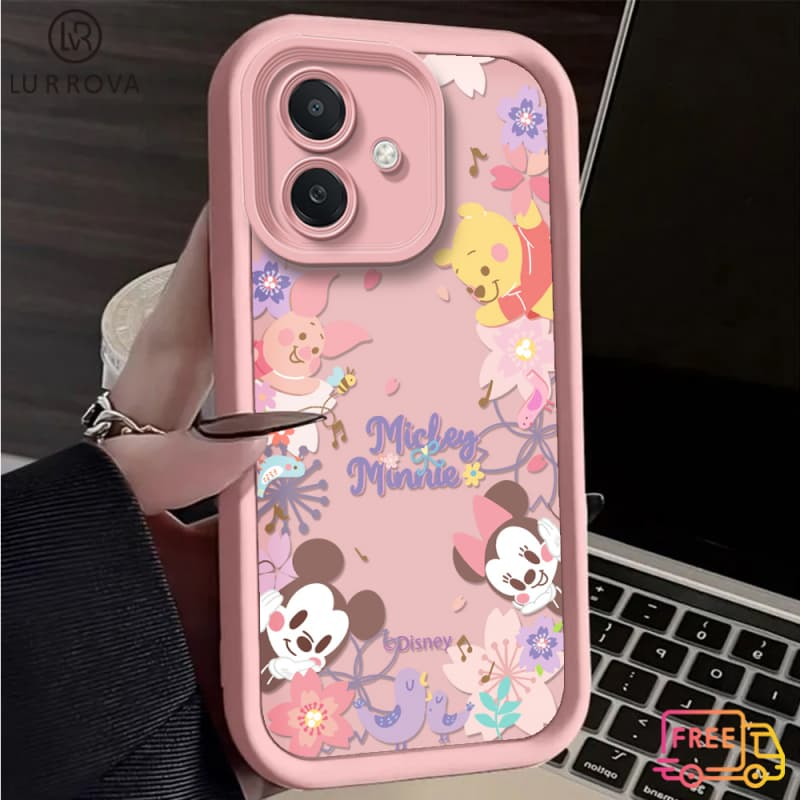 SAMSUNG เคสสําหรับSamsung A06 A55 A07 A17 A05S A05 A54 A52 A12 A35 A16 A36 A56 A25 A24 A13 A03 A73 S21FE S23FE S24FE A50 A15 หมีพูห์โทรศัพท์TPUน่ารัก