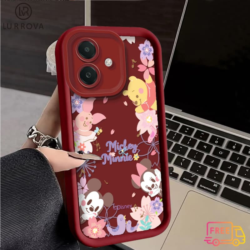 SAMSUNG เคสสําหรับSamsung A06 A55 A07 A17 A05S A05 A54 A52 A12 A35 A16 A36 A56 A25 A24 A13 A03 A73 S21FE S23FE S24FE A50 A15 หมีพูห์โทรศัพท์TPUน่ารัก - รูปที่ 2