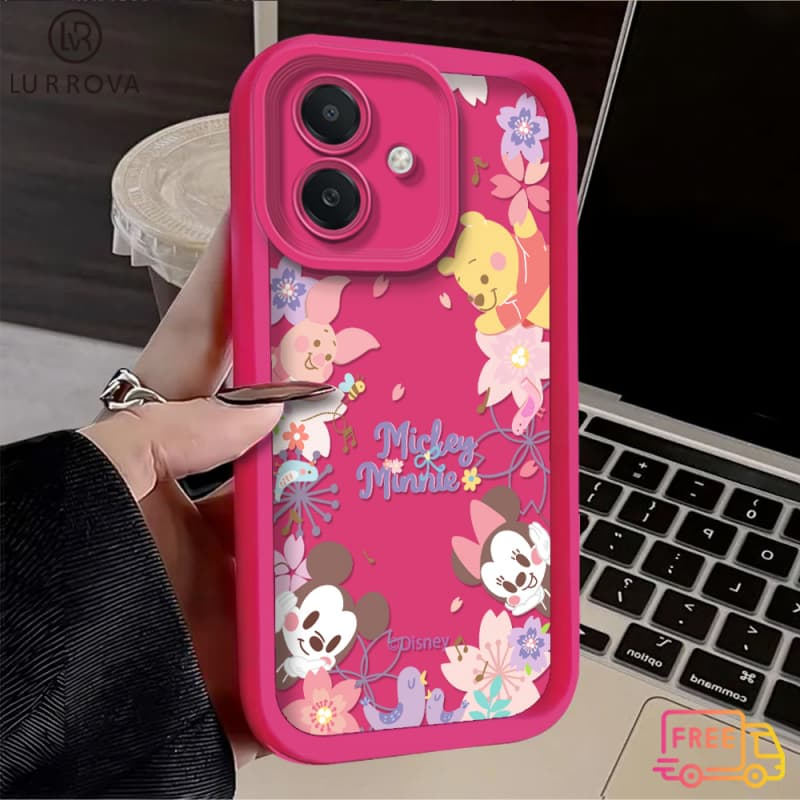SAMSUNG เคสสําหรับSamsung A06 A55 A07 A17 A05S A05 A54 A52 A12 A35 A16 A36 A56 A25 A24 A13 A03 A73 S21FE S23FE S24FE A50 A15 หมีพูห์โทรศัพท์TPUน่ารัก - รูปที่ 3