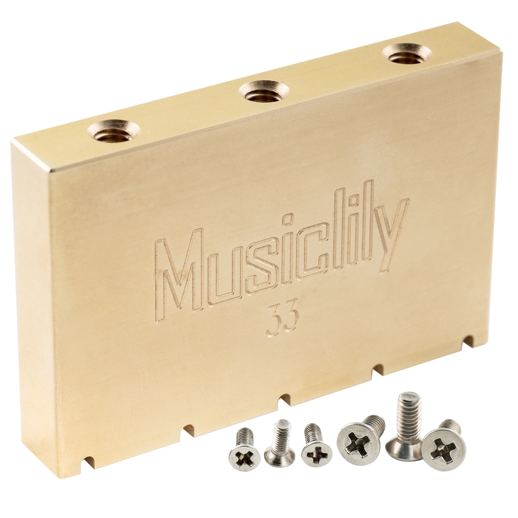 Musiclily บล็อกทองเหลืองแข็งเป็นพิเศษสําหรับกีตาร์ไฟฟ้า Gotoh GE1996T Floyd Rose Locking Tremolo Bri