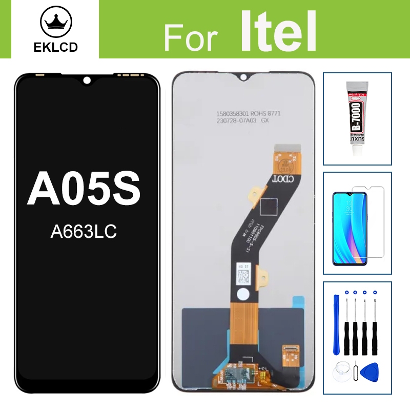 จอแสดงผลสําหรับ Itel A05S A663LC LCD หน้าจอสัมผัส Digitizer Assembly Replacement Parts