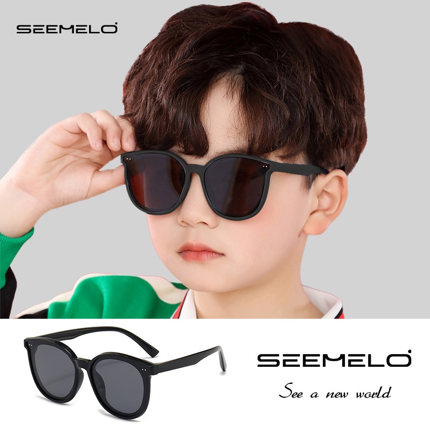 SEEMLO เด็กแว่นตากันแดดแฟชั่นแว่นตากันแดดโพลาไรซ์เด็กแว่นตากันแดดดัดความเมื่อยล้าความต้านทาน Polarized UV400 เด็กป้องกันแว่นตาเลนส์