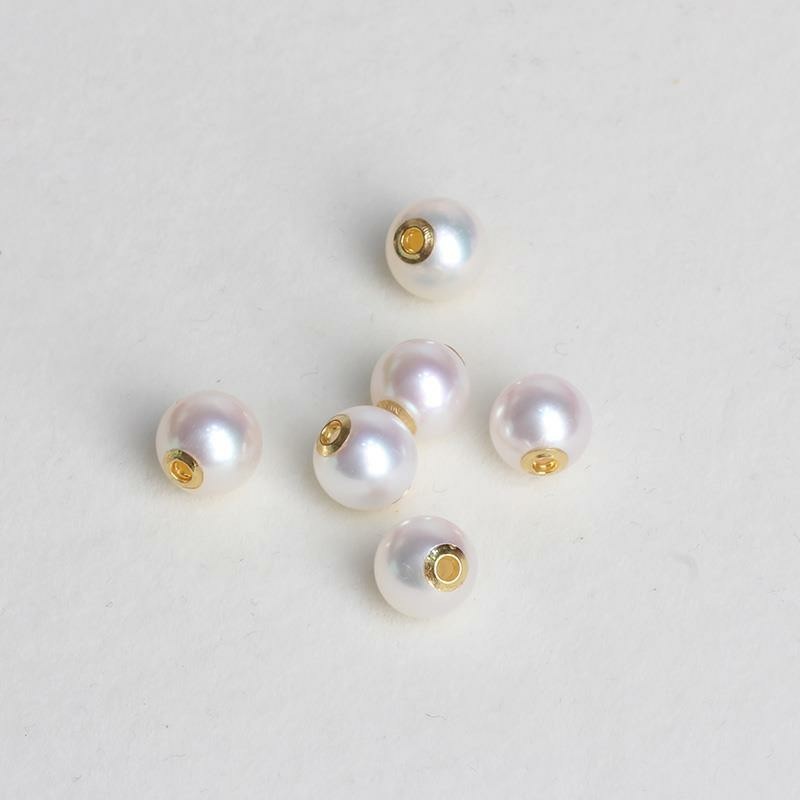 Tamsui Pearl 925 Silver Plate Road 7-8mm Round Small Light Bulb Pearl Pendant
