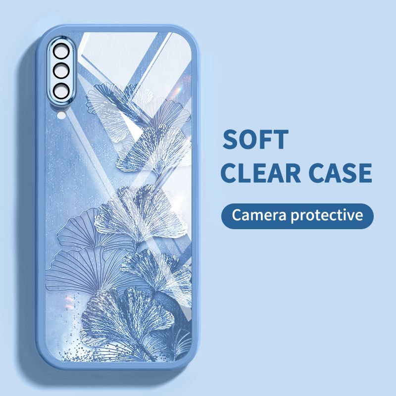 YBD ปลอกใบเมเปิ้ลตัวย่อสําหรับ Samsung Galaxy A50 A50S A30S A307 A03S A02S M02S A025 A307 โปร่งใส An