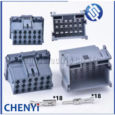 สีเทา 18 พินชายหญิงเชื่อมต่อยานยนต์ปลั๊กปลดปิดผนึกไฟฟ้า Harness Socket 8-968974-1 1-967629-1 พร้อมขั้ว