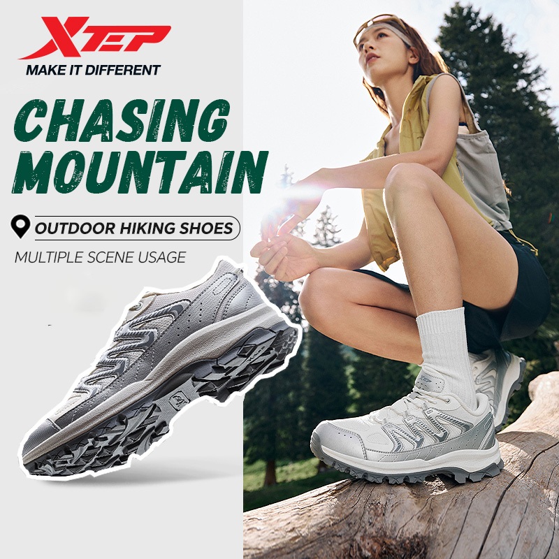 【xtep】 Chasing Mountain 丨 รองเท้าเดินป่าสำหรับผู้หญิง ทนทานต่อการสึกหรอ ไม่ลื่น กันกระแทก ป้องกันข้อ