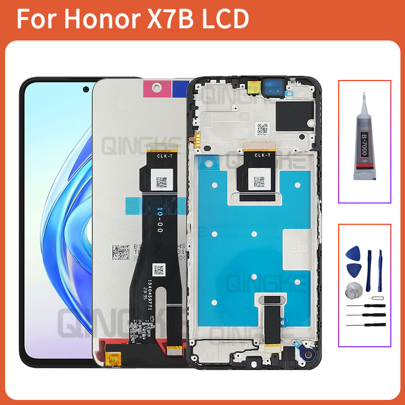 6.8 "ใหม่สําหรับ Honor X7B LCD CLK-LX1 จอแสดงผล IPS Touch Screen Digitizer Assembly สําหรับ Honor X7B LCD กรอบ CLK-LX2 CLK-LX3