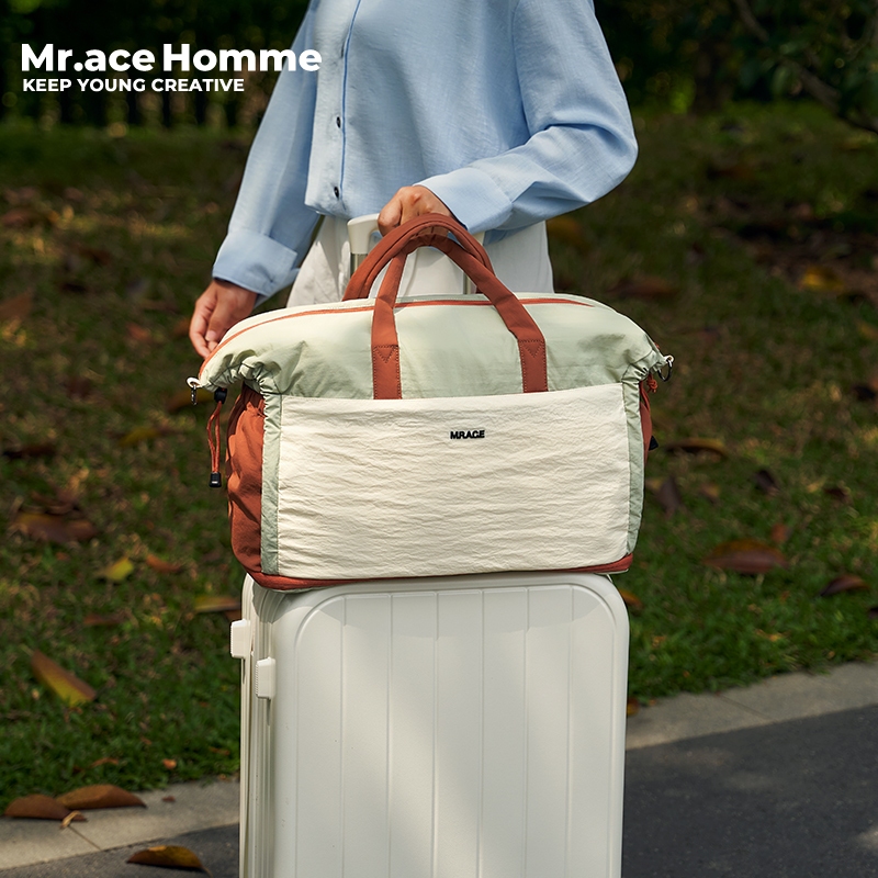 Mr.ace Homme 3319 กระเป๋าเดินทางน้ําหนักเบาแบบพับได้กระเป๋า Duffle ความจุขนาดใหญ่กระเป๋าเดินทางแบบสั้น