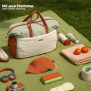 Mr.ace Homme 3319 กระเป๋าเดินทางน้ําหนักเบาแบบพับได้กระเป๋า Duffle ความจุขนาดใหญ่กระเป๋าเดินทางแบบสั้น