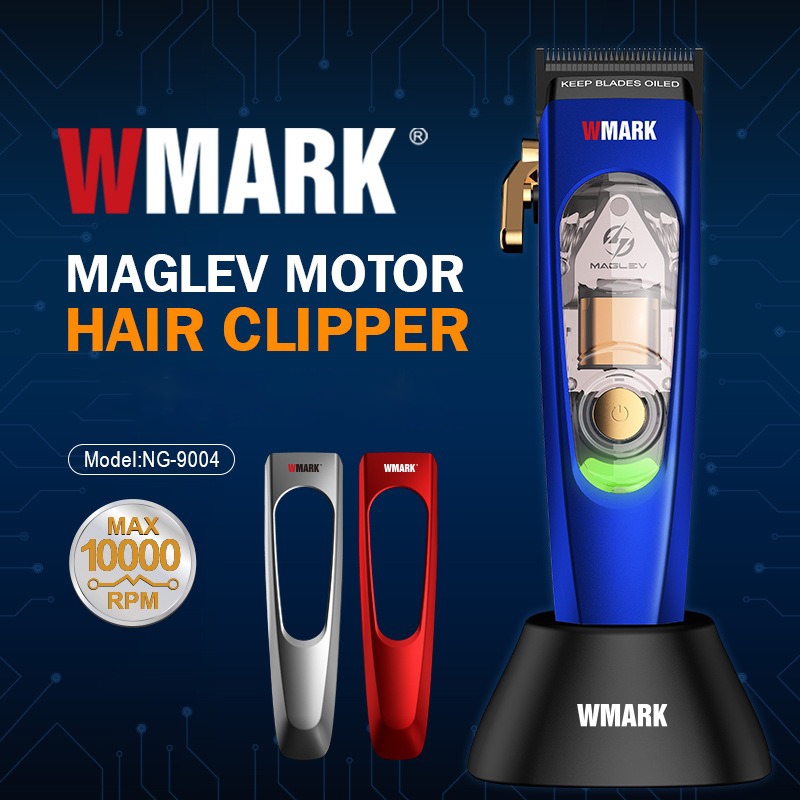 WMARK NG-9004 ร้านตัดผม Professional Hair Clipper 10000RPM ไร้สายชาร์จผม Clipper พร้อมฐาน
