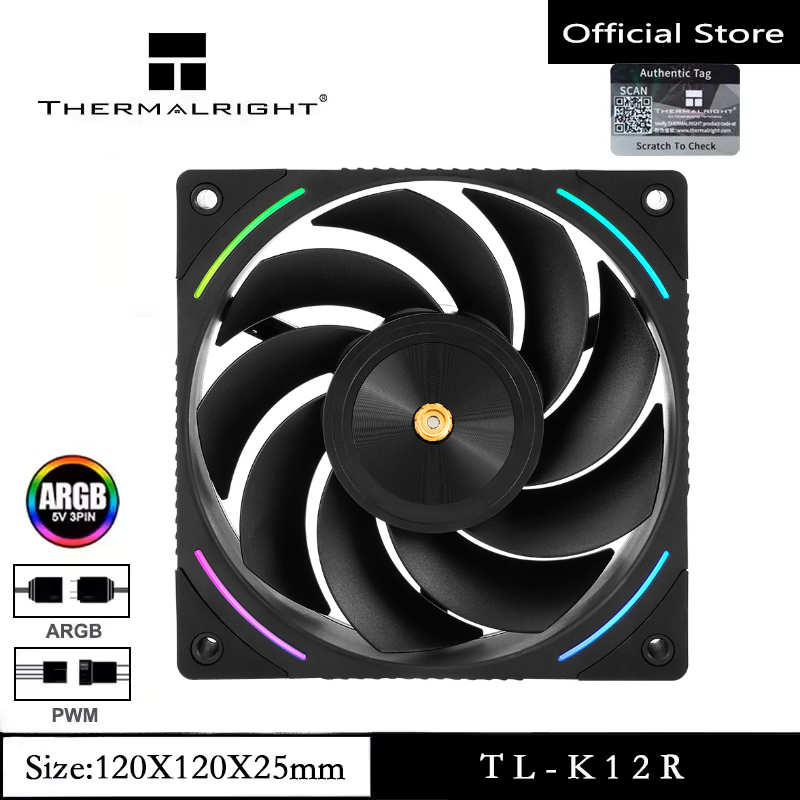 Thermalright TL-K12R 120 มม.พัดลมย้อนกลับ CPU Cooler พัดลม 2150RPM ความเร็วคอมพิวเตอร์กรณี Cooling 4PIN PWM ควบคุมย้อนกลับ Outlet PC พัดลม