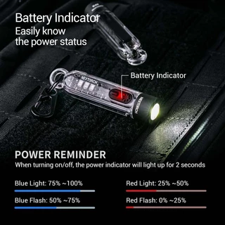 NEXTORCH K40 พวงกุญแจไฟฉายกระเป๋า EDC ชาร์จไฟฉายขนาดเล็ก Strobe 365nm ไฟฉาย UV Multi-light Source 700 Lumens กลางแจ้งสีแดง/สีฟ้า
