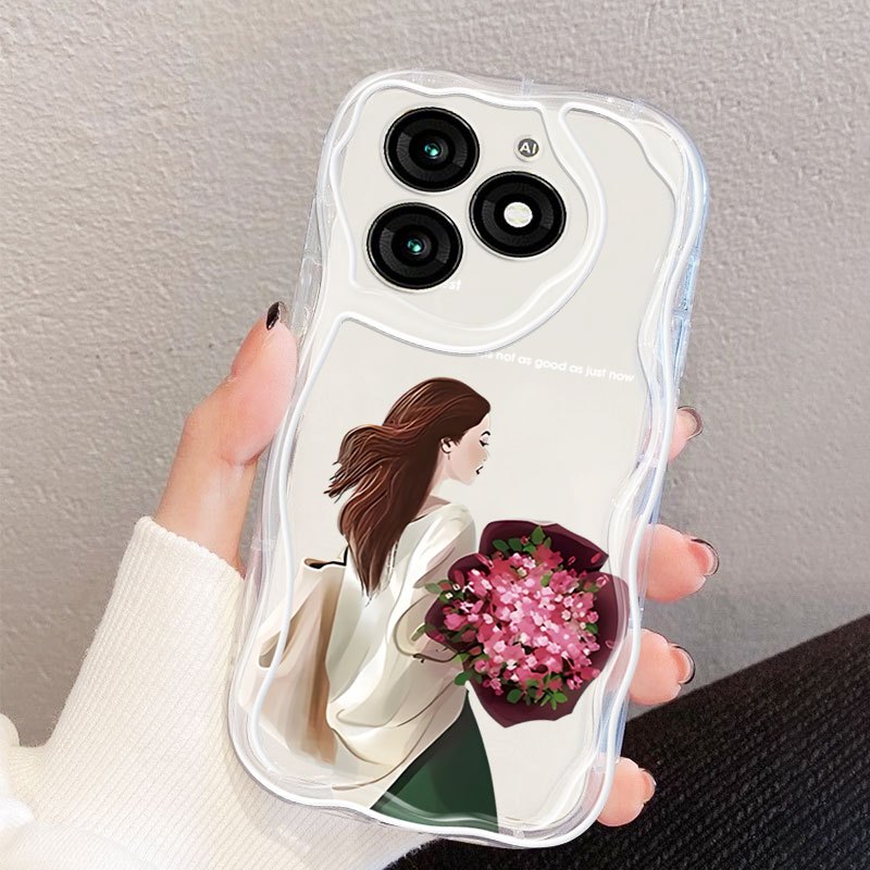 YBD เคสโทรศัพท์สําหรับ ITEL A90 A70 A665L A80 A50 A04 A18 A60 A60S A671L A671LC A507LXU ด้านหลังสาวถ