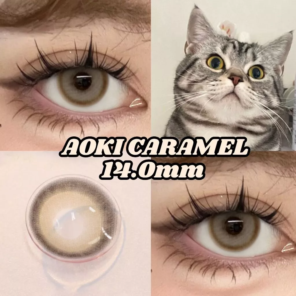 คอนแทคเลนส์ตาหวาน【0.00~-6.00】UYAAI คอนแทคเลนส์สีน้ำตาลธรรมชาติ Brown คอนแทคเลนส์แบบนิ่มรายเดือน