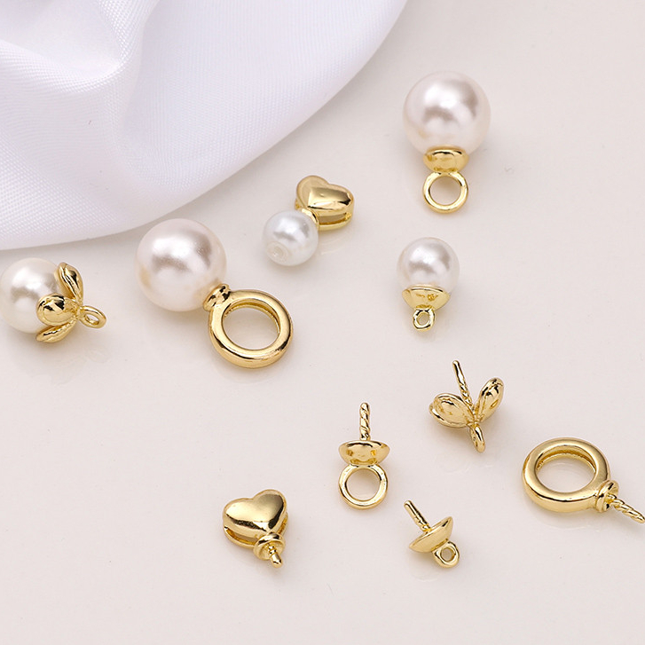 1 PC 14 K Gold-Plated ขนาดเล็ก Eye Pins จี้มุก อุปกรณ์เสริม ตะขอตาไก่สกรูเกลียว Clasps สำหรับ DIY เครื่องประดับ