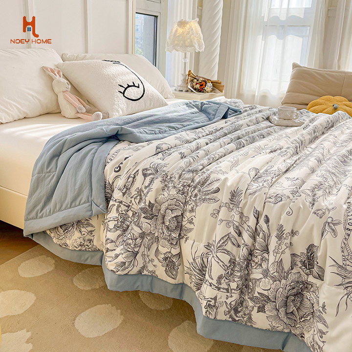 ผ้าห่มใยถั่วเหลืองญี่ปุ่นผ้าห่มผ้าฝ้ายสามารถป้องกันแบคทีเรียได้ดี ระบายอากาศ 3.5 ฟุต 5 ฟุต 6 ฟุต 6.5