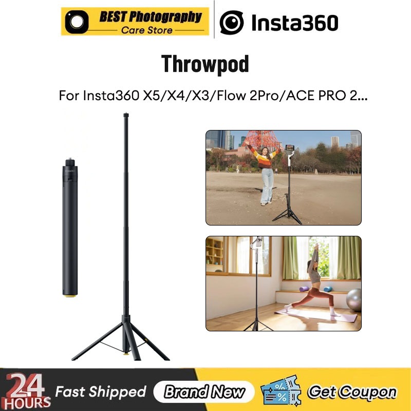 【🇹🇭 กรุงเทพฯ】Original Insta360 X5 Throwpod 2 in 1 ขาตั้งกล้อง Selfie Stick (2.0) 3.6ft 1.1m 110cm Mo