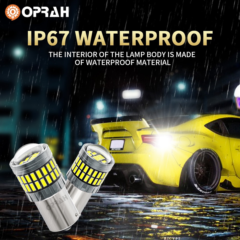 OPRAH 2 ชิ้น 1156 หลอดไฟ LED BA15S 1156 BAU15S 1157 Bay15d T20 7440 7443 T25 3156 3157 Super Bright ไฟเลี้ยว 4014 54SMD ไฟท้าย LED ไฟเบรคไฟสัญญาณ - รูปที่ 3