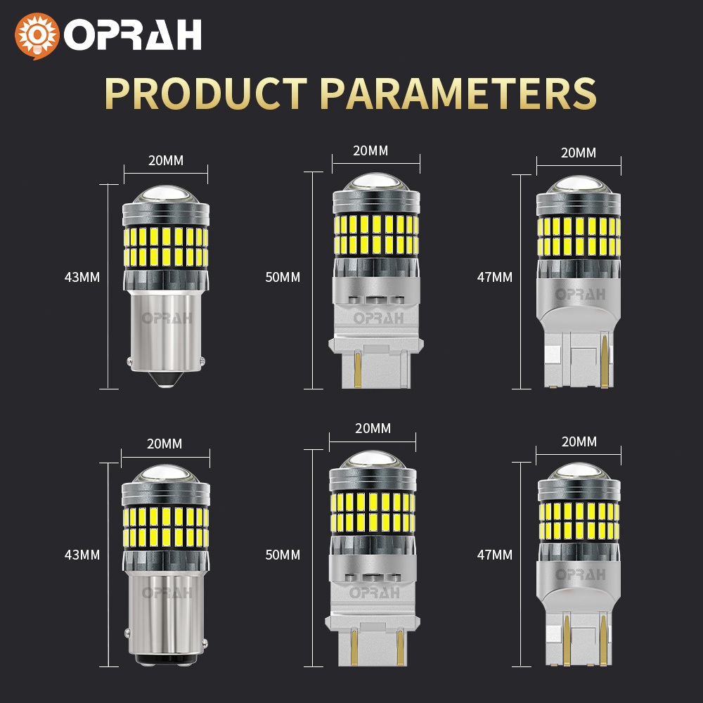 OPRAH 2 ชิ้น 1156 หลอดไฟ LED BA15S 1156 BAU15S 1157 Bay15d T20 7440 7443 T25 3156 3157 Super Bright ไฟเลี้ยว 4014 54SMD ไฟท้าย LED ไฟเบรคไฟสัญญาณ - รูปที่ 6